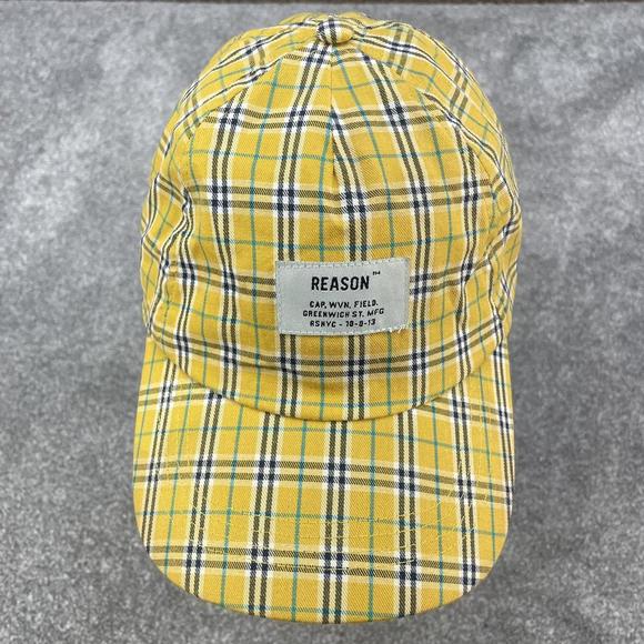 Other - REASON YELLOW CHECKERED CAP BASEBALL TARTAN HAT Y2K